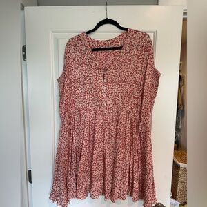 Free People Floral Red Dress